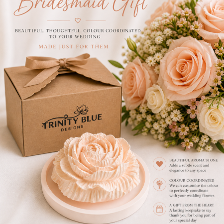 Scented peony eco-resin aroma stone passive diffuser on coaster