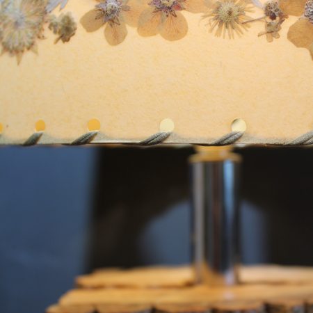 “Live edge” wood block table lamp