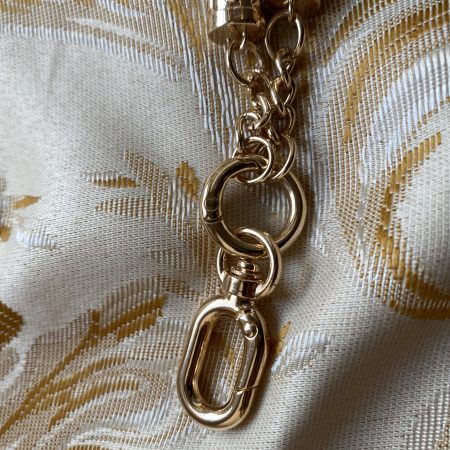 Bag Charms/tassels Italian tan leather topper with gold topper