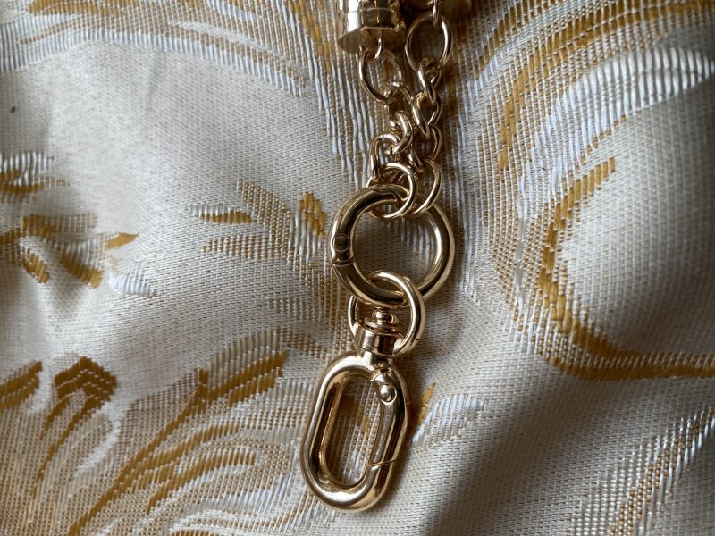 Bag Charms/tassels Italian tan leather topper with gold topper