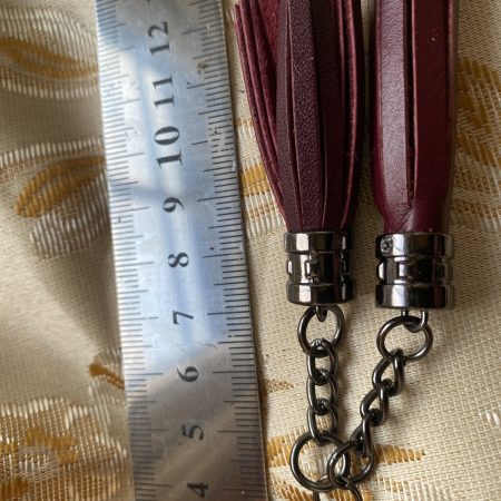 Bag charms/tassels Italian leather with steel topper
