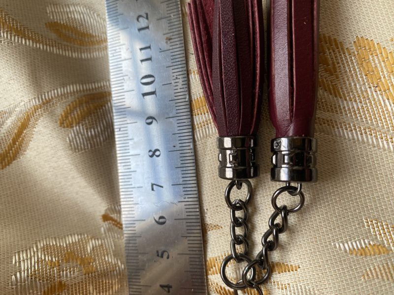 Bag charms/tassels Italian leather with steel topper