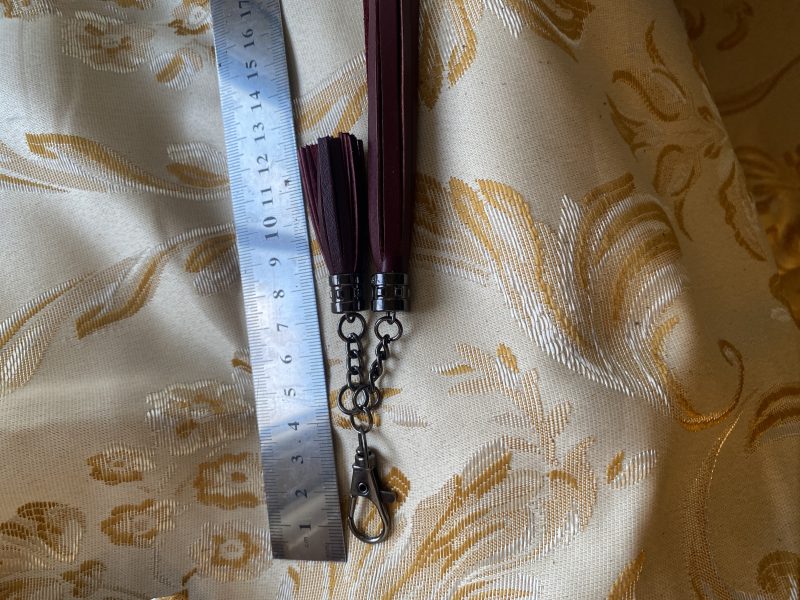 Bag charms/tassels Italian leather with steel topper
