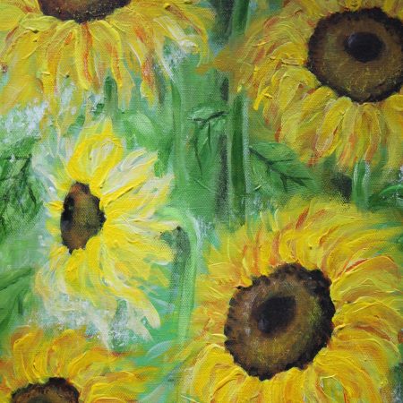 Acrylic painting of Sun flowers.Original art work
