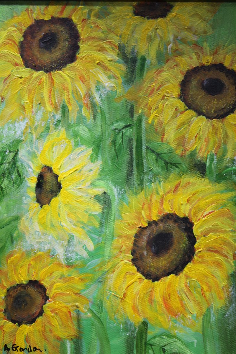 Acrylic painting of Sun flowers.Original art work