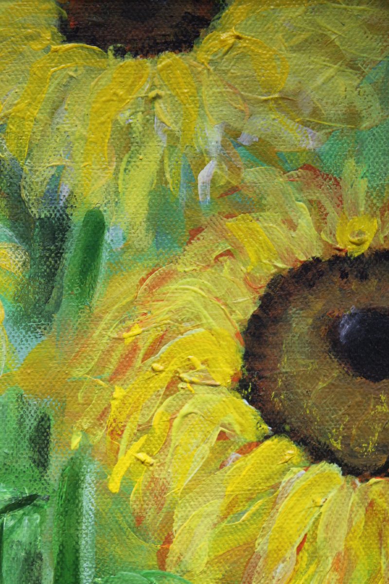 Acrylic painting of Sun flowers.Original art work