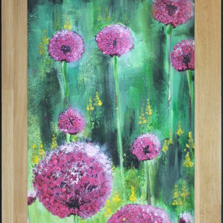 Acrylic painting. "Allium Rush" by D Gordon