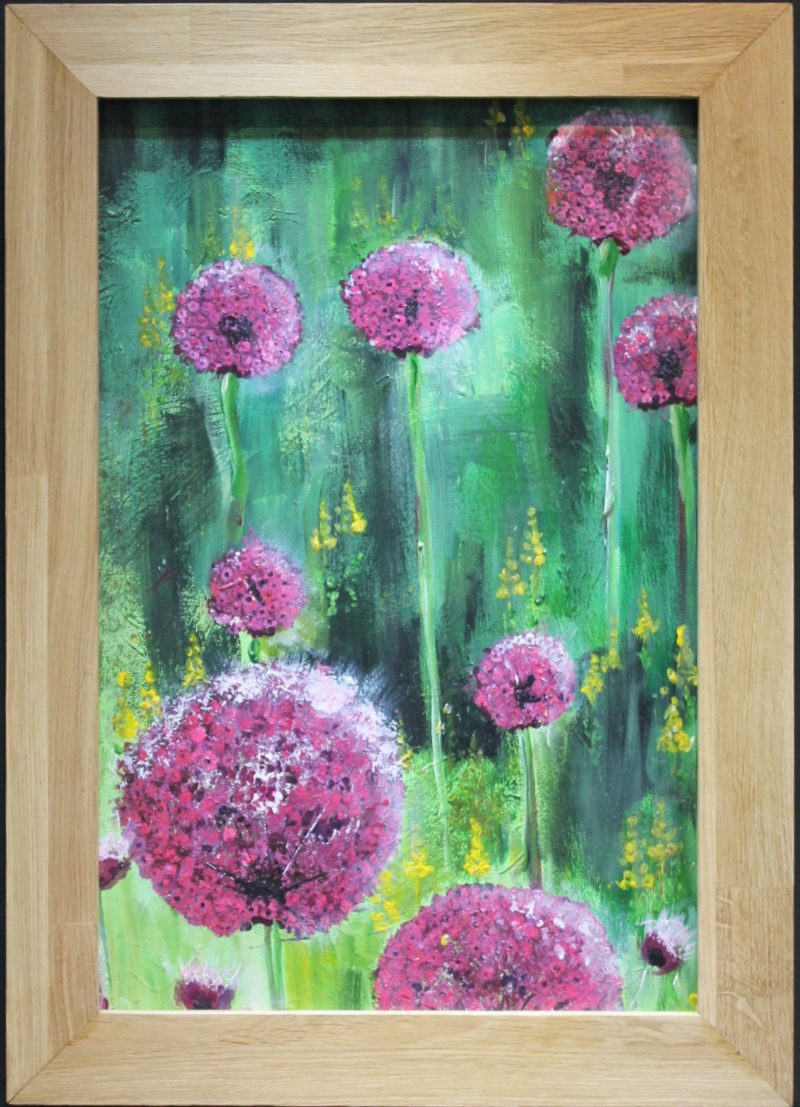 Acrylic painting. "Allium Rush" by D Gordon