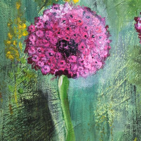 Acrylic painting. "Allium Rush" by D Gordon