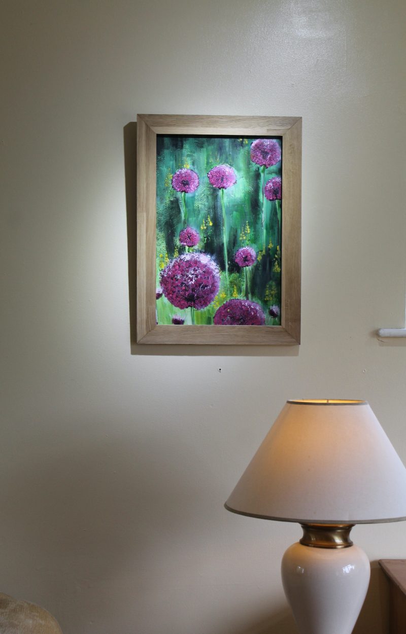 Acrylic painting. "Allium Rush" by D Gordon