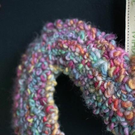 Handcrafted Multicoloured Yarn Heart Wreath Hanging | Punch Needle