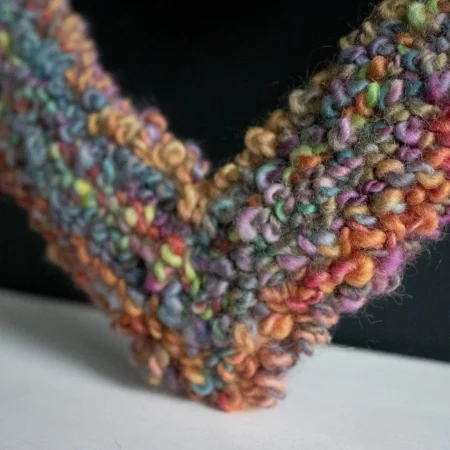 Handcrafted Multicoloured Yarn Heart Wreath Hanging | Punch Needle