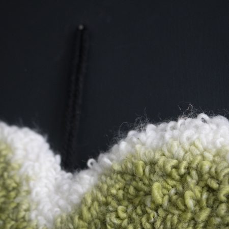 Handcrafted Green Ombre Heart Yarn Wreath | Needle Punch