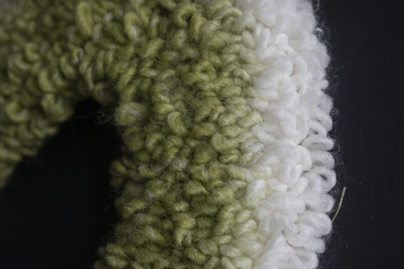 Handcrafted Green Ombre Heart Yarn Wreath | Needle Punch