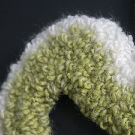Handcrafted Green Ombre Heart Yarn Wreath | Needle Punch