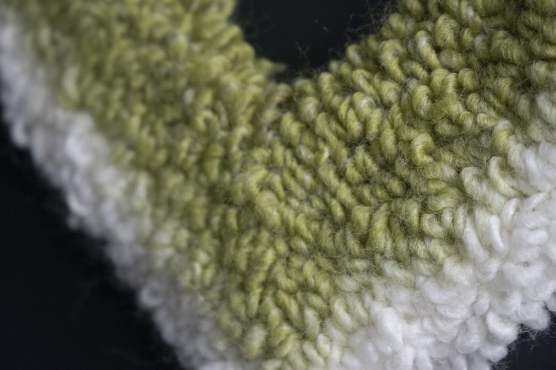 Handcrafted Green Ombre Heart Yarn Wreath | Needle Punch