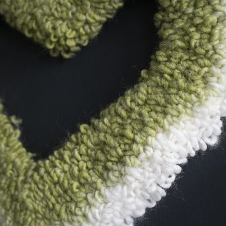 Handcrafted Green Ombre Heart Yarn Wreath | Needle Punch