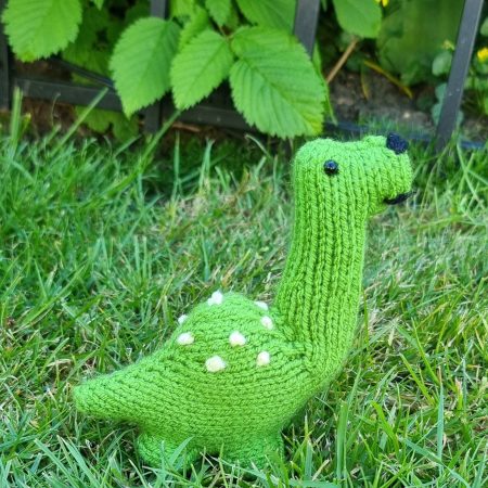 Hand-knitted Diplodocus