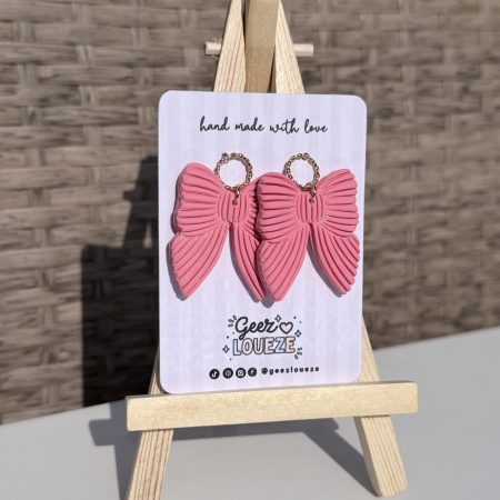 Elegant Polymer Clay Bow Earrings | Statement Bow dangles | Summer Jewellery