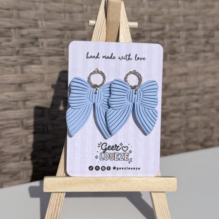 Elegant Polymer Clay Bow Earrings | Statement Bow dangles | Summer Jewellery
