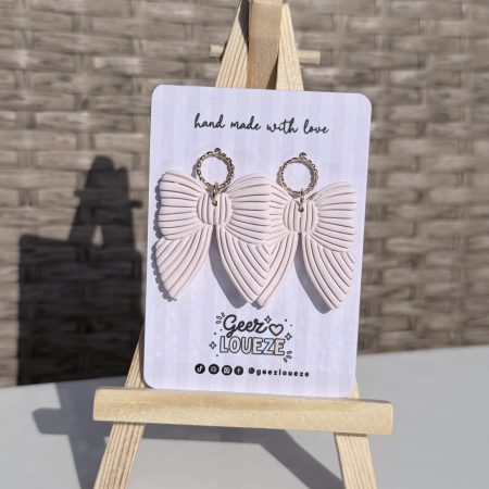 Elegant Polymer Clay Bow Earrings | Statement Bow dangles | Summer Jewellery