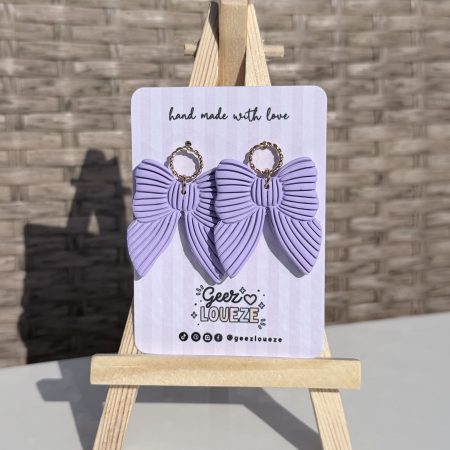 Elegant Polymer Clay Bow Earrings | Statement Bow dangles | Summer Jewellery