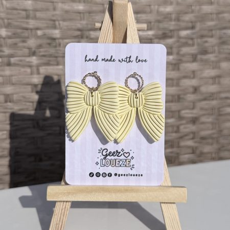 Elegant Polymer Clay Bow Earrings | Statement Bow dangles | Summer Jewellery