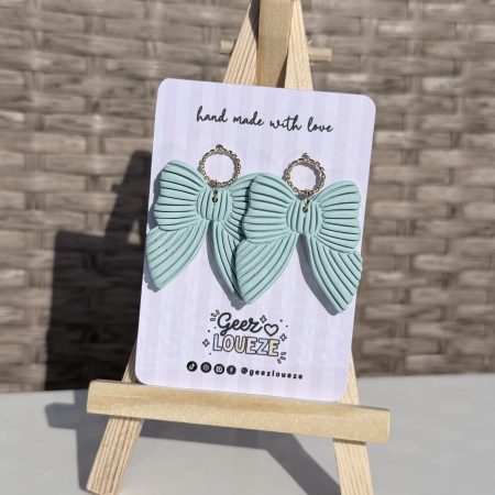 Elegant Polymer Clay Bow Earrings | Statement Bow dangles | Summer Jewellery