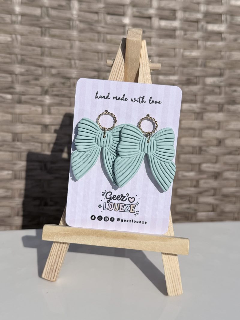 Elegant Polymer Clay Bow Earrings | Statement Bow dangles | Summer Jewellery
