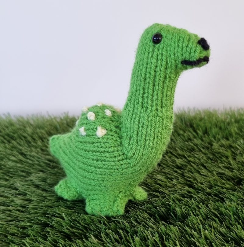 Hand-knitted Diplodocus Dinosaur