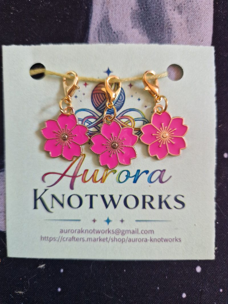 Cherry Blossom Flower Stitch Markers