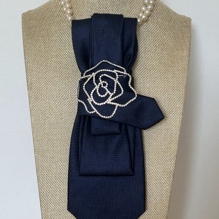 Sophisticated Handmade classy navy blue necktie!
