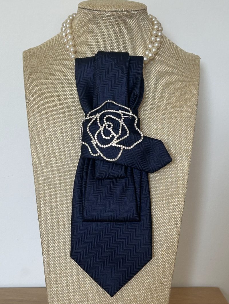 Sophisticated Handmade classy navy blue necktie!