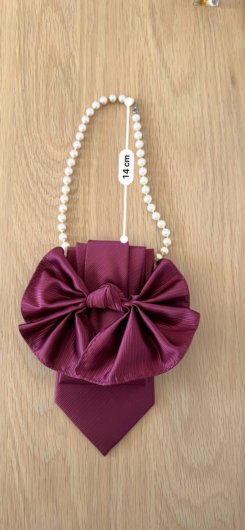 Bow like one-of-a-kind, upcycled necktie necklace