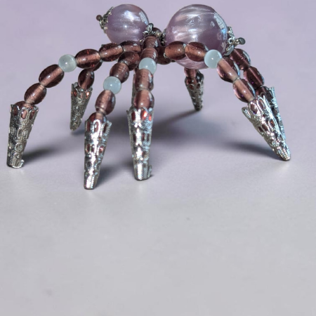 Violet Moon: Handcrafted Beaded Spider Ornament