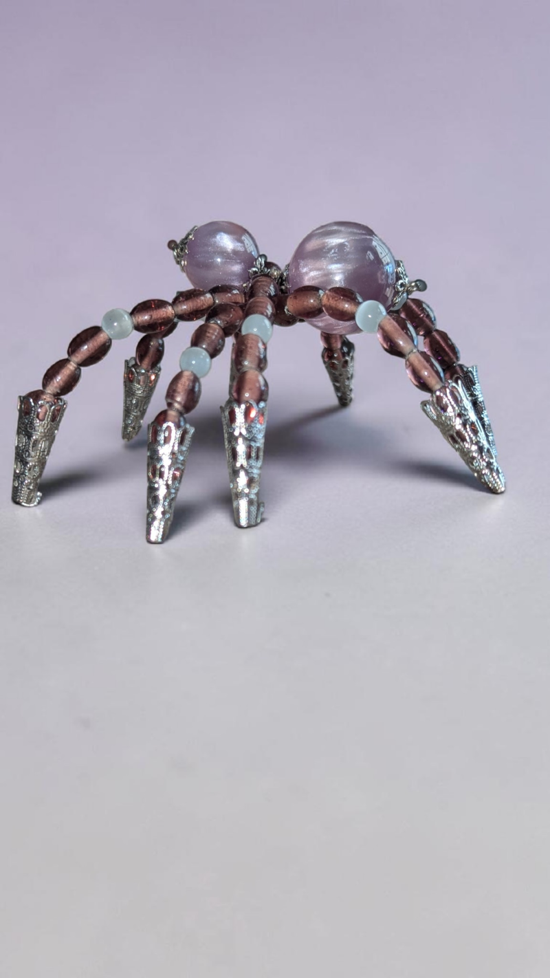 Violet Moon: Handcrafted Beaded Spider Ornament