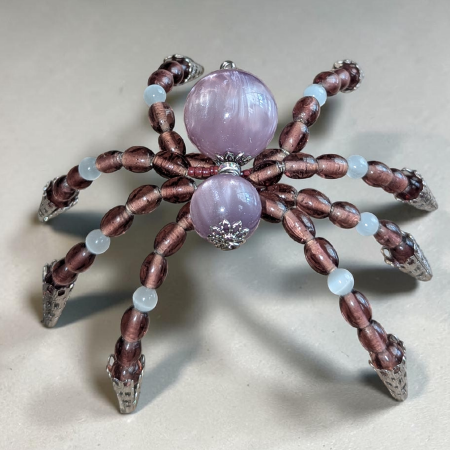 Violet Moon: Handcrafted Beaded Spider Ornament