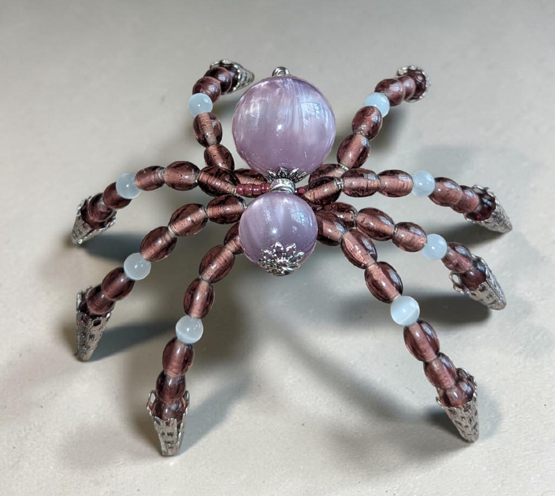 Violet Moon: Handcrafted Beaded Spider Ornament