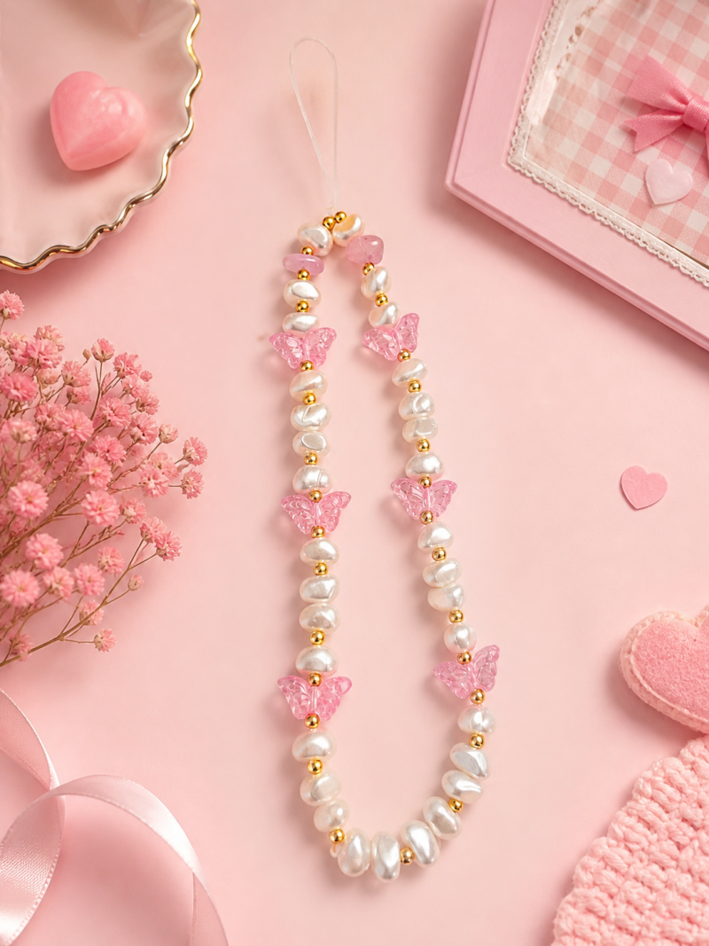 Personalised butterfly phone charm