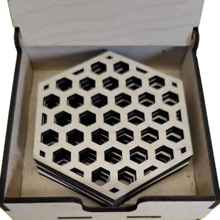 Bee Lover Honeycomb Coaster Set, Coffee Tea Placement Coaster, Table Mats, Honey Bee Storage Box