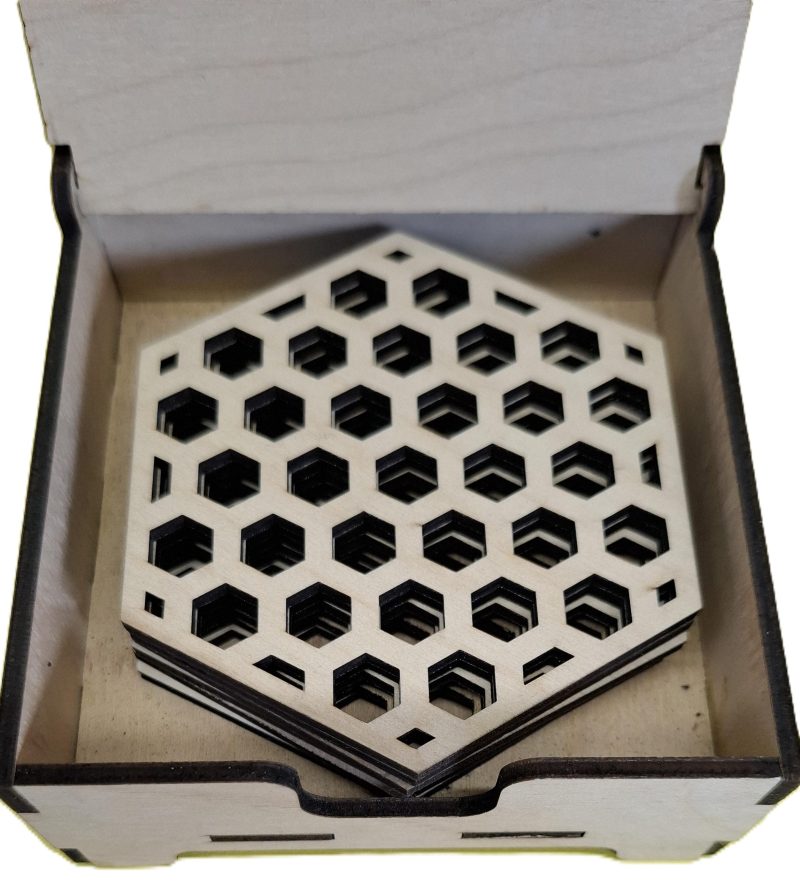 Bee Lover Honeycomb Coaster Set, Coffee Tea Placement Coaster, Table Mats, Honey Bee Storage Box
