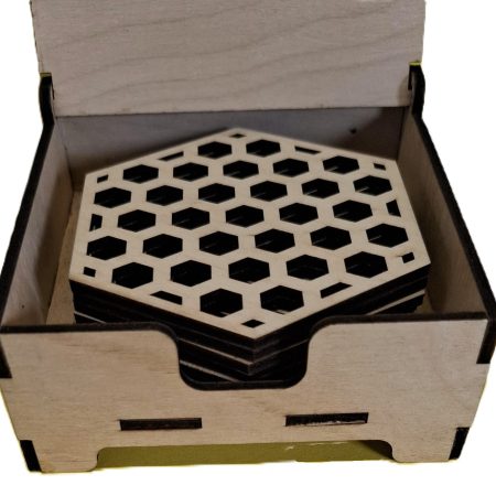 Bee Lover Honeycomb Coaster Set, Coffee Tea Placement Coaster, Table Mats, Honey Bee Storage Box