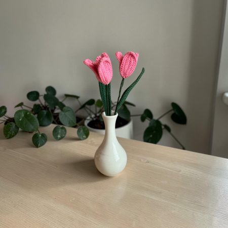 Handmade Crochet Flower Stems in Various Cotton Colours