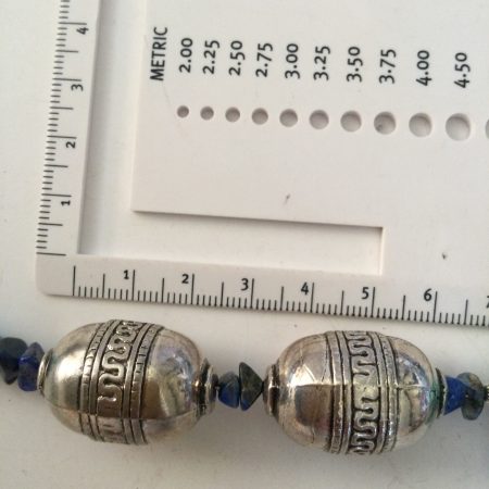 Chunky turquoise, lapis lazuli and Tibetan silver necklace