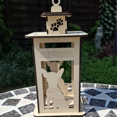 Personalised Dog Memorial Tea Light Lantern, Engraved Wooden Pet Remembrance