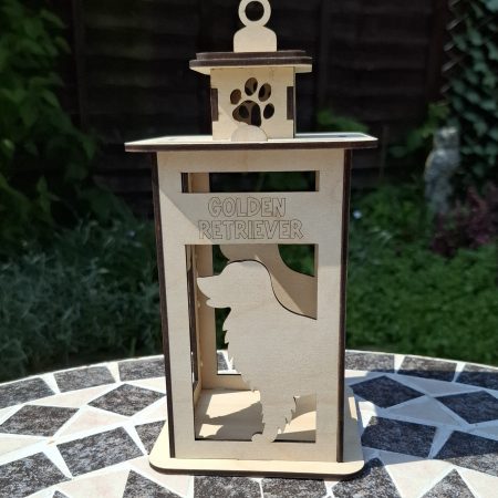 Personalised Dog Memorial Tea Light Lantern, Engraved Wooden Pet Remembrance