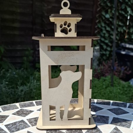 Personalised Dog Memorial Tea Light Lantern, Engraved Wooden Pet Remembrance