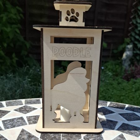Personalised Dog Memorial Tea Light Lantern, Engraved Wooden Pet Remembrance