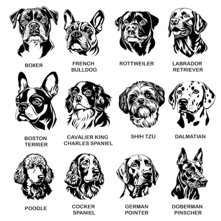 Engraved Dog Breed Coaster Set, Wooden Table Drinks Mat, Housewarming Present.