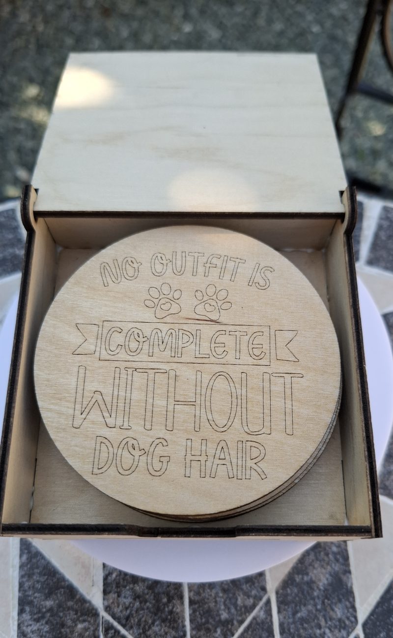 Engraved Dog Breed Coaster Set, Wooden Table Drinks Mat, Housewarming Present.